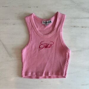 I.AM.GIA Ribbed Pink Tank Top